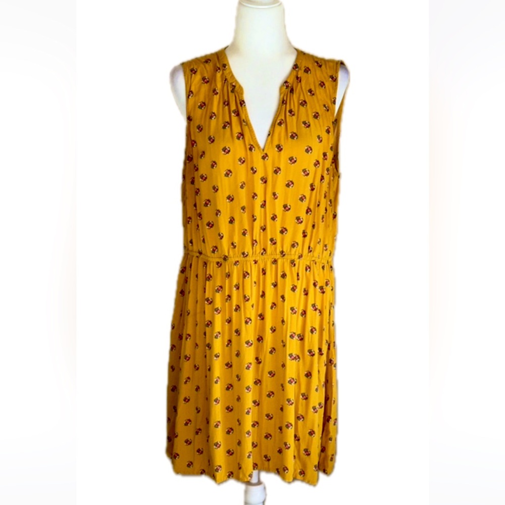 Old Navy Yellow Mustard Floral Dress Size XL - Picture 6 of 6